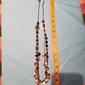 Double strand necklace, earthtone